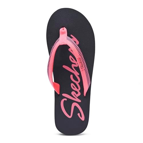 Skechers Womens COURTWALD INDIA Navy Coral Casual Flip Flops - Image 2