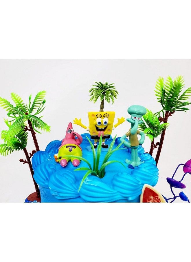 null - Spongebob Squarepants Cake Topper Set Featuring Random Spongebob Character Figures And Decorative Accessories - Image 1