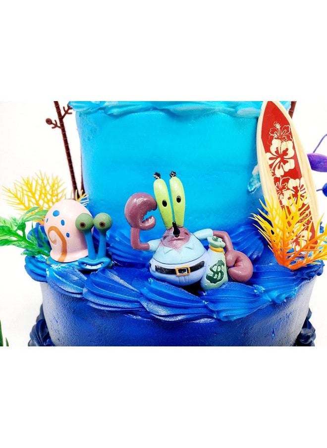 null - Spongebob Squarepants Cake Topper Set Featuring Random Spongebob Character Figures And Decorative Accessories - Image 1