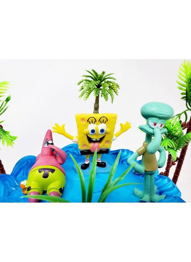 null - Spongebob Squarepants Cake Topper Set Featuring Random Spongebob Character Figures And Decorative Accessories - Image 1