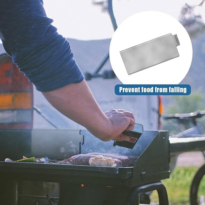 Grease Trap Blocker Grill Food Filter Rear Grease Gate Blocks Food from Falling,Grill Food Screen,Grease Gate for Griddle,Stainless Steel Block Grease Trap for Flat Top Grills and Other Grills - Image 4