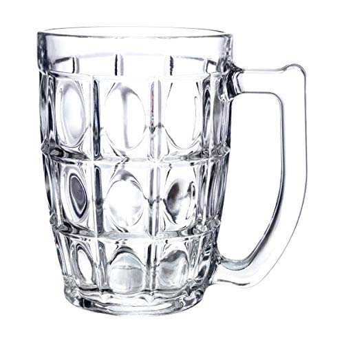 Yera Glass Beer Mug (capacity-375 ml Each), Set of 2, Transparent, Glasses Suitable for Beer, Water, Juice, etc, Perfect for Home, Restaurants and Parties - Image 1