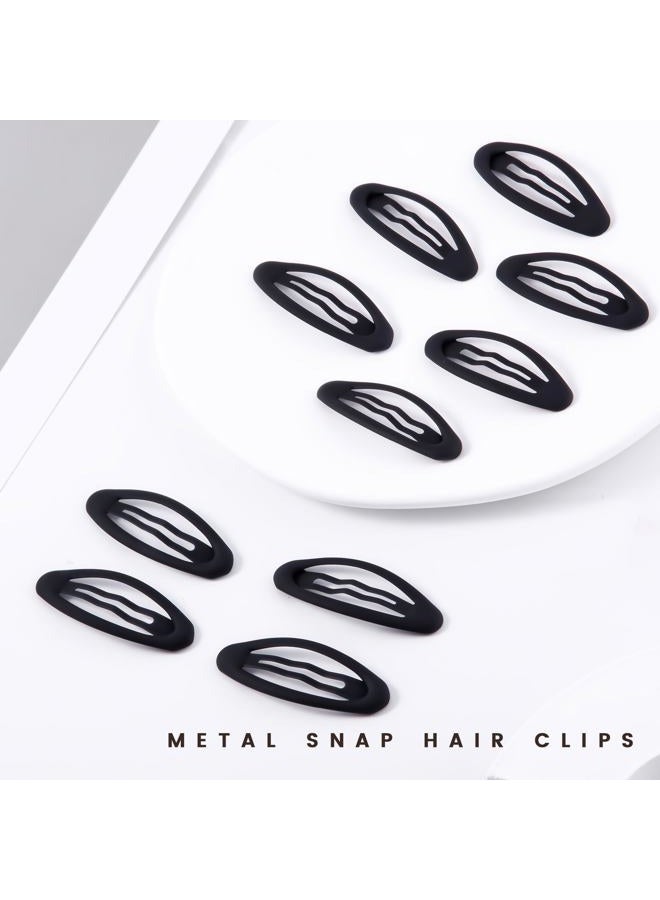 Cptots 20PCS Oval Metal Snap Clips for Women No Slip Small Barrettes for Thin Fine Hair,Matte Black - Image 3