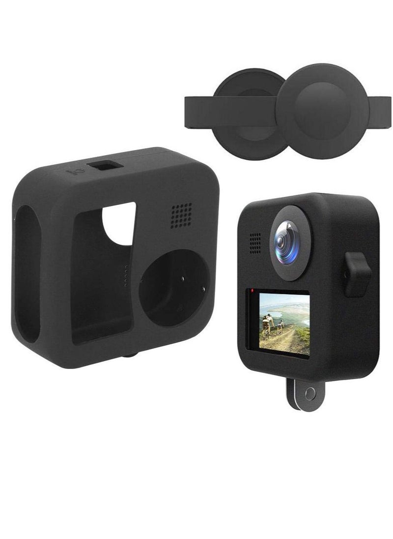 SYOSI Camcorder Silicone Protective Sleeve Cover for GoPro MAX Panoramic Sports , Soft Silicone Lens Cover Shell Replacement Accessory with Adjustable Lanyard, for Max Camera Body  - Image 1