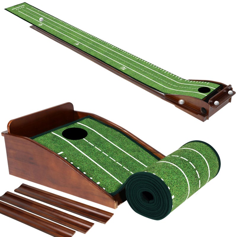 Dachenus Putting Green Indoor,Putting Mat for Indoors, Putting mat, Golf Gifts, Putting Mat Indoor Golf Matt Putting Green with Automatic Ball Return for Indoor and Outdoor, Office - Image 1