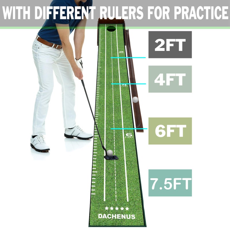 Dachenus Putting Green Indoor,Putting Mat for Indoors, Putting mat, Golf Gifts, Putting Mat Indoor Golf Matt Putting Green with Automatic Ball Return for Indoor and Outdoor, Office - Image 4