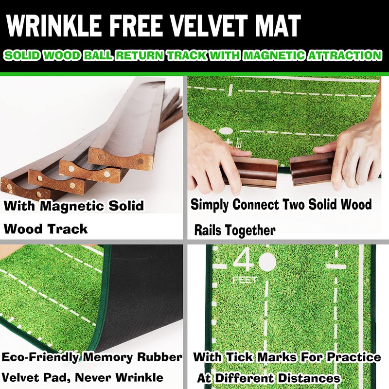 Dachenus Putting Green Indoor,Putting Mat for Indoors, Putting mat, Golf Gifts, Putting Mat Indoor Golf Matt Putting Green with Automatic Ball Return for Indoor and Outdoor, Office - Image 5