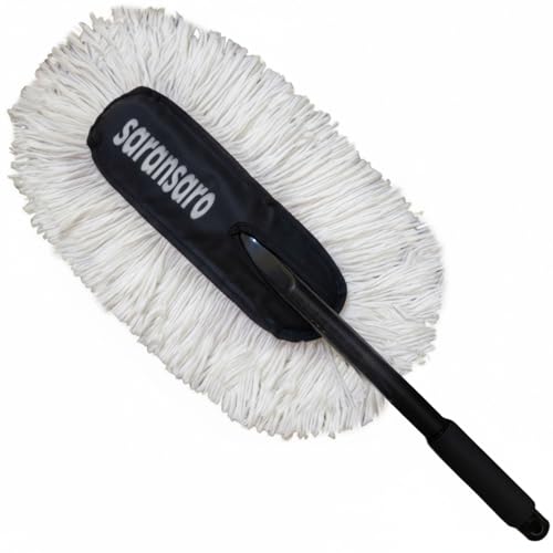SARANSARO Car Duster Microfiber Brush for Cleaning Car Exterior – Scratch-Free Dust Remover, Long Handle, Washable Reusable Car Cleaning Accessories India 2026 - Image 1