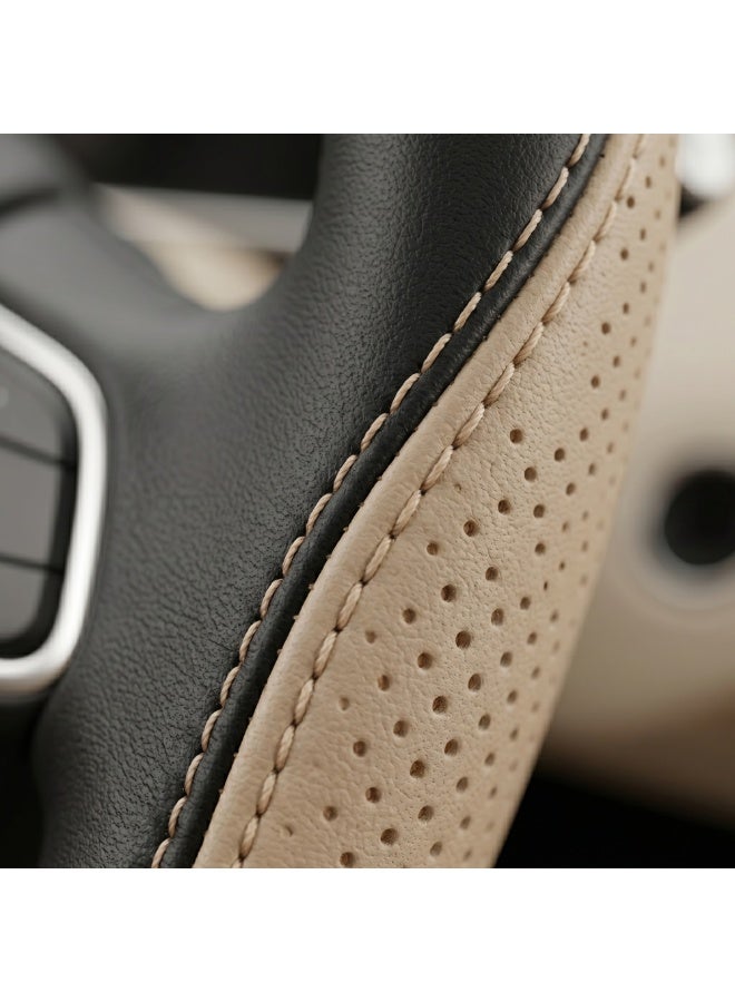 Manful Sport Grip Steering Wheel Cover 15 Inch (37–38cm) – Textured PU Leather, Sweat-Resistant, All-Season Comfort, Universal Fit Car Interior Accessory - Image 2