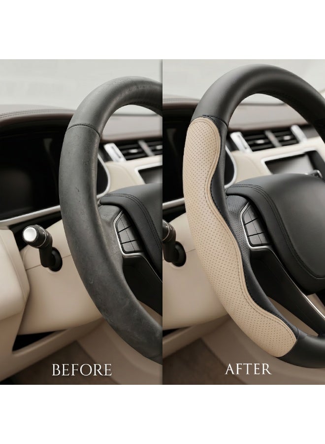 Manful Sport Grip Steering Wheel Cover 15 Inch (37–38cm) – Textured PU Leather, Sweat-Resistant, All-Season Comfort, Universal Fit Car Interior Accessory - Image 3