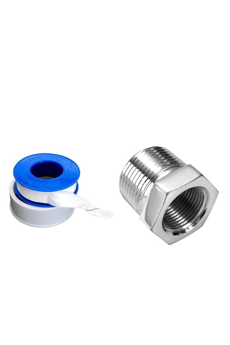 Midwest CP Reducer Bush 3/4 x 1/2 For connecting washing machine pipe with Angle valve with Teflon Tape - Image 1
