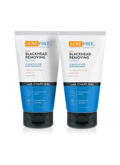 AcneFree Acne Free Blackhead Removing Exfoliating Face Scrub With 2% Salicylic Acid And Charcoal Jojoba 5 Ounce Pack Of 2  - Image 1