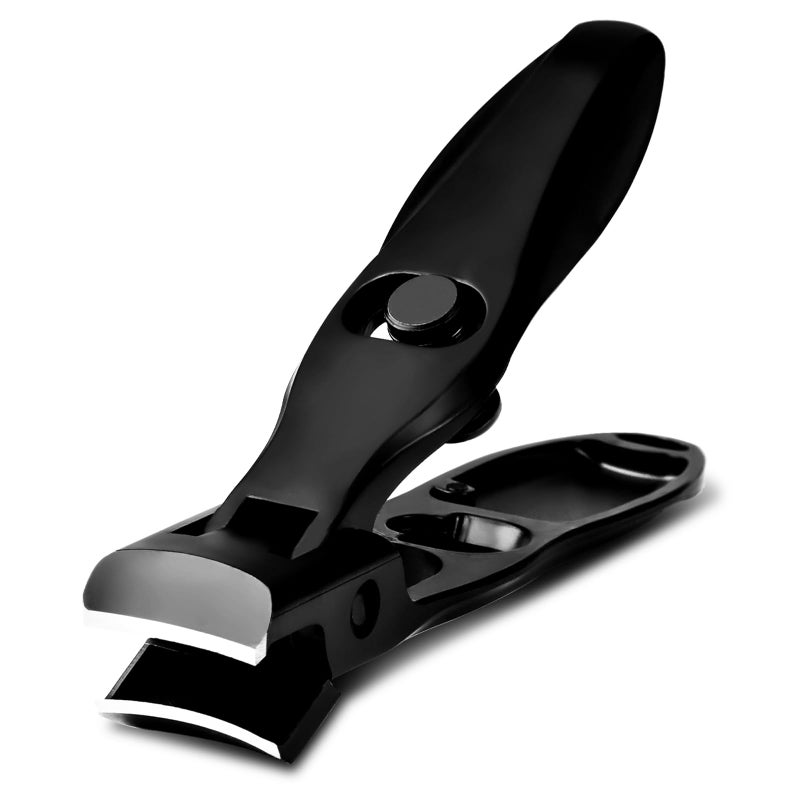 Swocky German Nail Clippers, Premium Stainless Steel Wide Jaw Anti Splash Design,Ultra Sharp Heavy Duty Clippers with Ergonomic Lever,Perfect for Men,Women, and Seniors(Black) - Image 1