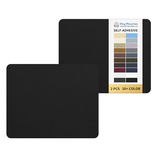 KING MOUNTAIN Canvas Repair Patch 9 x11 Inch 2 Pcs Self-Adhesive Waterproof Fabric Patch for Sofas, Tents, Furniture,Tote Bags, Car Seats (Black) - Image 1
