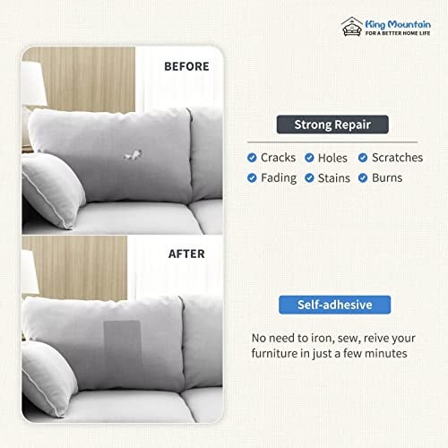 KING MOUNTAIN Canvas Repair Patch 9 x11 Inch 2 Pcs Self-Adhesive Waterproof Fabric Patch for Sofas, Tents, Furniture,Tote Bags, Car Seats (Black) - Image 4