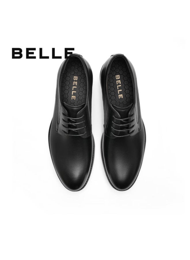 Belle Men's Business Leather Shoes Shock Absorption Comfortable Formal Dress Shoes 8aa01am5 Black Regular Size 39 - Image 4