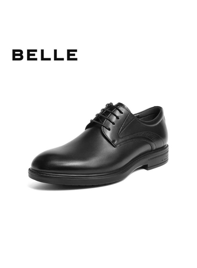 Belle Men's Business Leather Shoes Shock Absorption Comfortable Formal Dress Shoes 8aa01am5 Black Regular Size 39 - Image 1