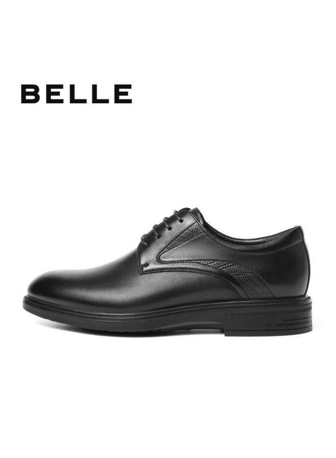 Belle Men's Business Leather Shoes Shock Absorption Comfortable Formal Dress Shoes 8aa01am5 Black Regular Size 39 - Image 3