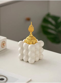 ShebSheb Ceramic Bakhoor Incense Burner,Incense Holders 7.3x7.3x14.5 cm  - Image 2