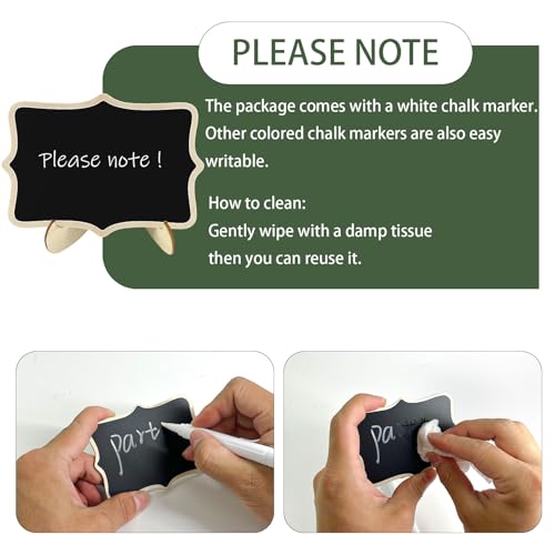 Bayfurui 12pcs Mini Chalkboard Signs with Stand,Food Labels for Party Buffet, Food Tag/Name Card for Wedding Table, Name Tag Drink Labels Taco/Candy Bar/Bake Sale Food Sign, Catering Supplies Buffet Display - Image 4