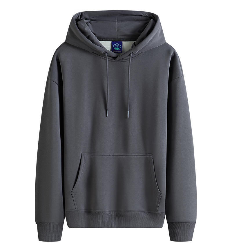 750G Fleece-Lined Hooded Sweater Men'S And Women'S Same Custom Logo Terry Heavy Solid Color Printable - Image 1