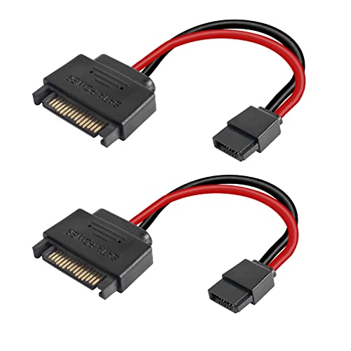 MEIRIYFA SATA Power Adapter - 15 to 6 Pin Slimline Cable (2 Pack) - Image 1