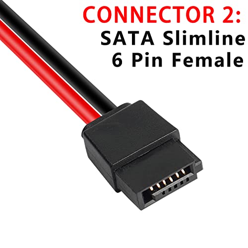 MEIRIYFA SATA Power Adapter - 15 to 6 Pin Slimline Cable (2 Pack) - Image 3