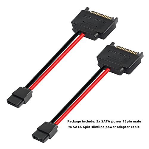 MEIRIYFA SATA Power Adapter - 15 to 6 Pin Slimline Cable (2 Pack) - Image 4