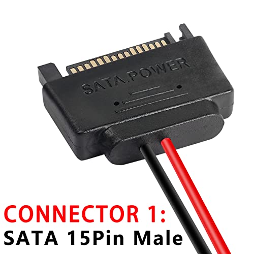 MEIRIYFA SATA Power Adapter - 15 to 6 Pin Slimline Cable (2 Pack) - Image 2