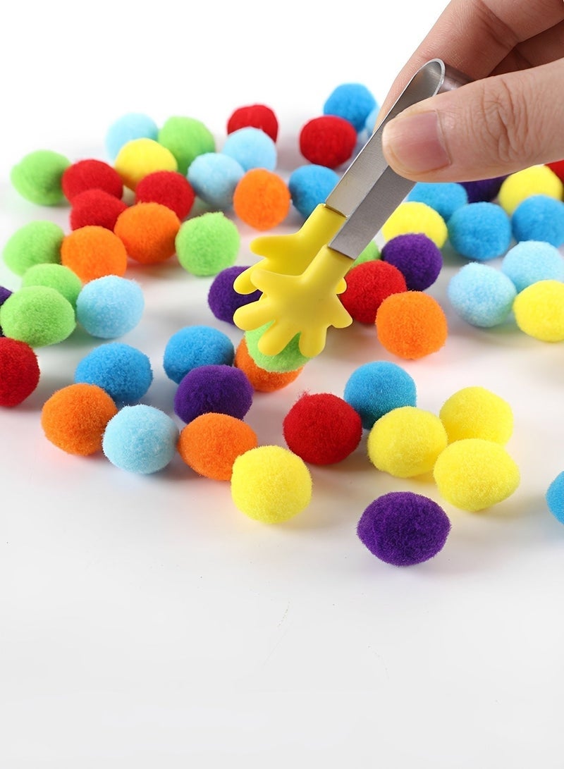 BELANO Montessori Color Sorting Toys 78 Pieces, Pom Poms Sensory Bin Set for Toddlers, Fine Motor Skills Educational Learning Toy with Bowls and Tweezers - Image 5