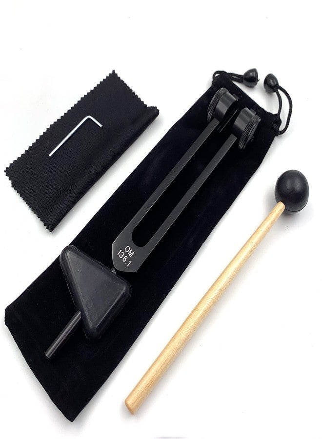 Tenfly OM 136.1Hz Tuning Fork Weighted, Heart Chakra Tuning Energy Fork for Sound Healing, Meditation, Immune System and Circulatio, Perfect Healing Musical Instrument, Black - Image 1