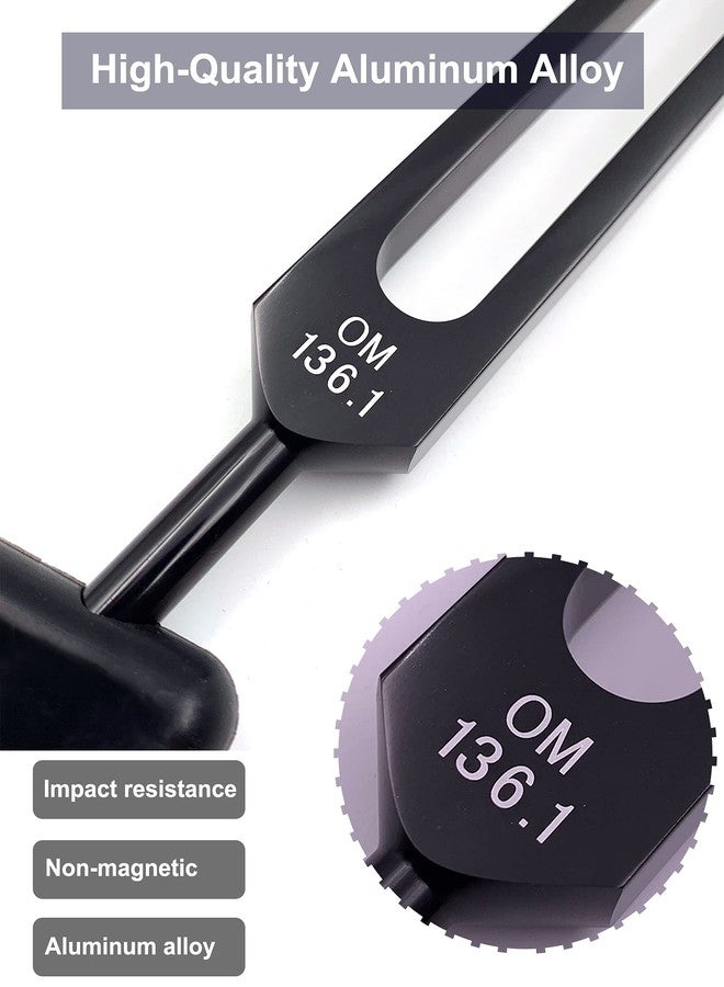 Tenfly OM 136.1Hz Tuning Fork Weighted, Heart Chakra Tuning Energy Fork for Sound Healing, Meditation, Immune System and Circulatio, Perfect Healing Musical Instrument, Black - Image 3