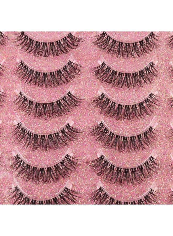 Kiromiro 14Mm Lashes Natural Look Wispy Eyelashes Fluffy Faux Mink Lashes Clear Band Short Natural False Lashes Cat Eye Daily Soft Strip Lashes Pack By Kiromiro - Image 5