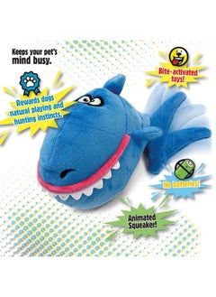 goDog Action Plush Shark Animated Squeaky Dog Toy, Chew Guard Technology  Blue, One Size  - Image 4