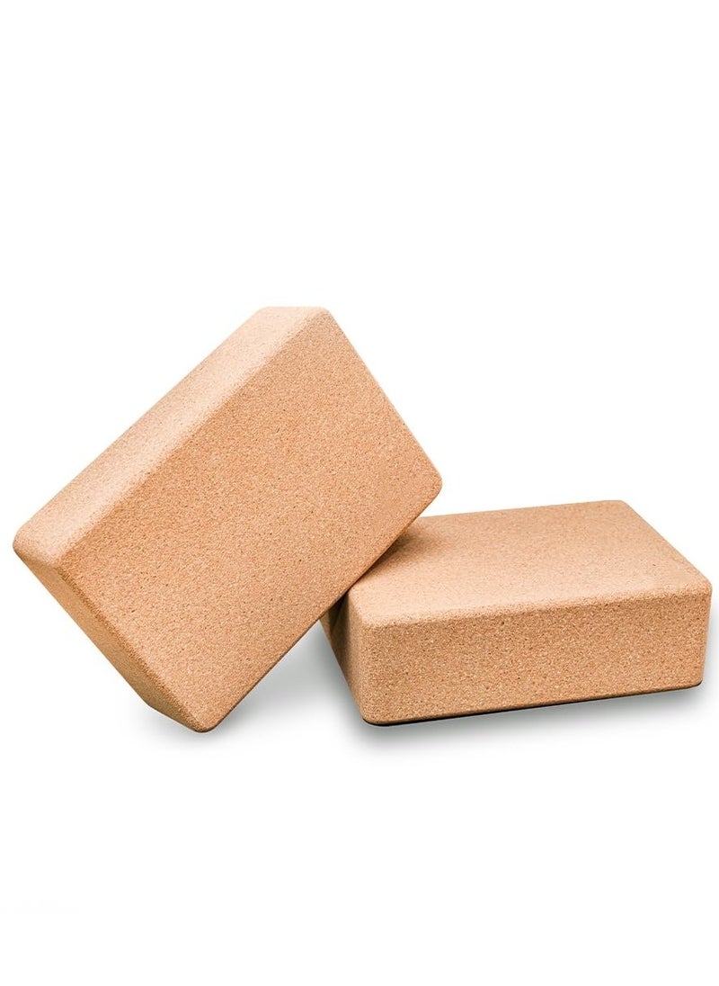 SYOSI Cork Yoga Blocks, 2 Pack Yoga Blocks Natural Cork, High Density Yoga Block with Non Slip Surface, Lightweight and Moisture - Proof Cork Block, Perfect Yoga Accessories for Men and Women  - Image 1