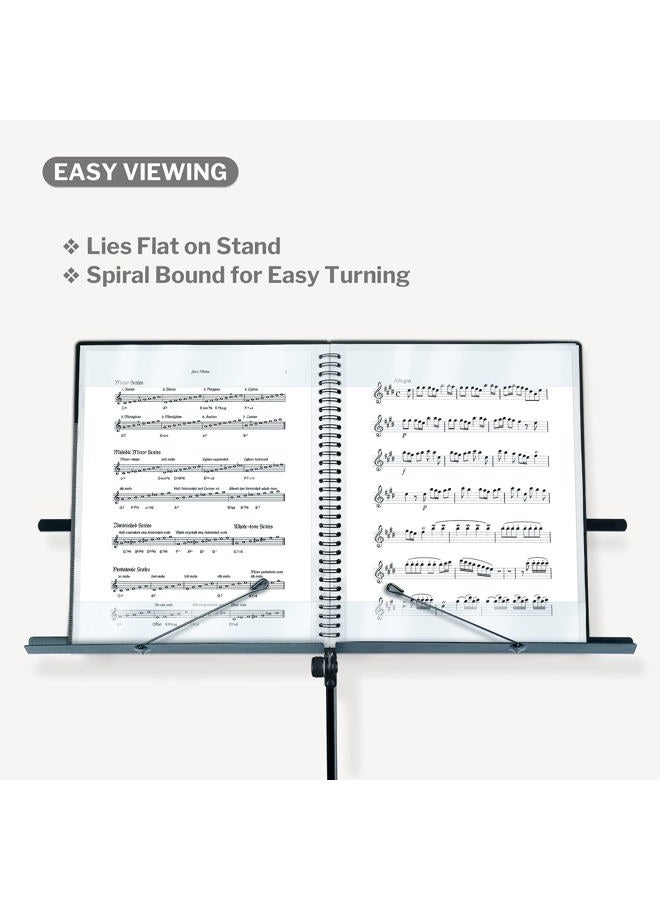 Cranbury Sheet Music Folder 8.5x11 - Dual Use Music Holder (Blue), Store Inside 24 Protective Sleeves or Write on Exposed Pages Outside Sleeves, 8.5 x 11 Spiral Notebook Binder Organizer, Lay Flat - Image 2