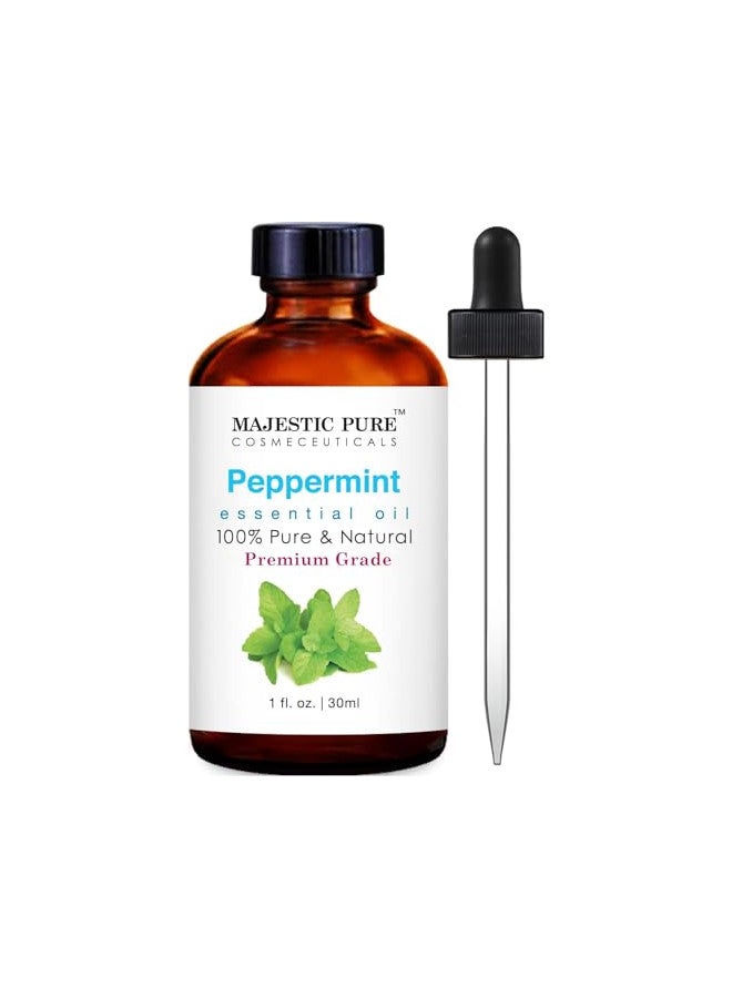 Majestic Pure MAJESTIC PURE Peppermint Essential Oil | 100% Pure and Natural Peppermint Oil | Premium Grade Essential Oils for Hair Care, Home Diffusers, Skin, Aromatherapy, Massage and Humidifiers | 1 Fl Oz  - Image 1