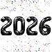 YOUDICT 16 Inch 2026 Balloons Black Number Balloons 16 Inch New Years Balloons for 2026 New Years Graduation Decorations Home Office Decoration - Image 2