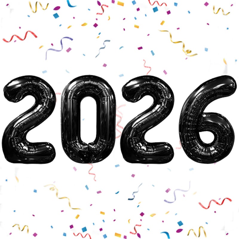 YOUDICT 16 Inch 2026 Balloons Black Number Balloons 16 Inch New Years Balloons for 2026 New Years Graduation Decorations Home Office Decoration - Image 3