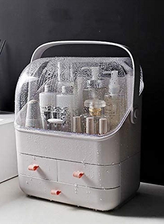 SUNFICON Makeup Organizer Holder Cosmetic Storage Box with Dust Free Cover Portable Handle,Fully Open Waterproof Lid, Dust Proof Drawers,Great for Bathroom Countertop Bedroom Dresser - Image 5