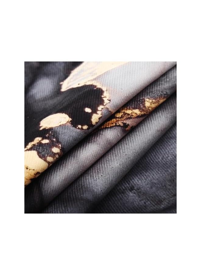 The Bros Marble Texture Black and Gold Silver Decorative Throw Pillow Covers Luxury Abstract Fluid Art Ink Soft Velvet Pillow Case Square Cushion Covers for Couch Living Room 18 x 18 Inch Set of 4  - Image 2