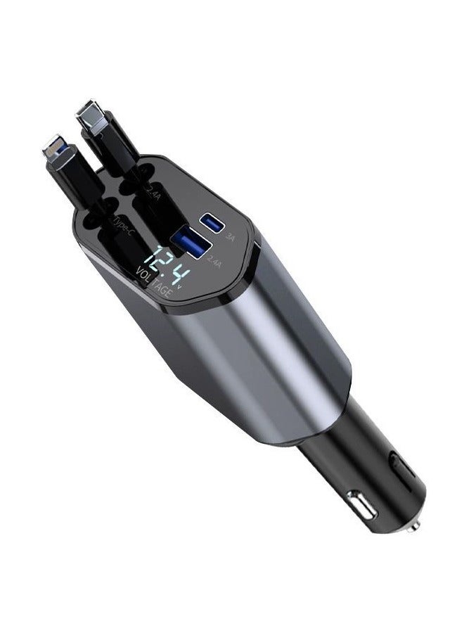 Car charger 120W super fast charging multifunctional  conversion plug USB adapter PD four in one - Image 1