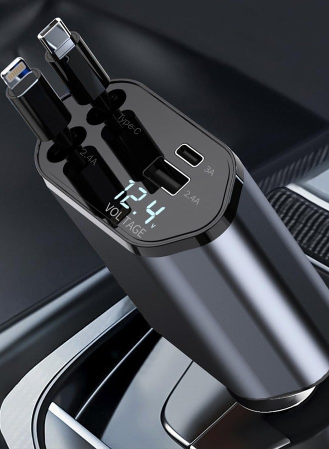 Car charger 120W super fast charging multifunctional  conversion plug USB adapter PD four in one - Image 3