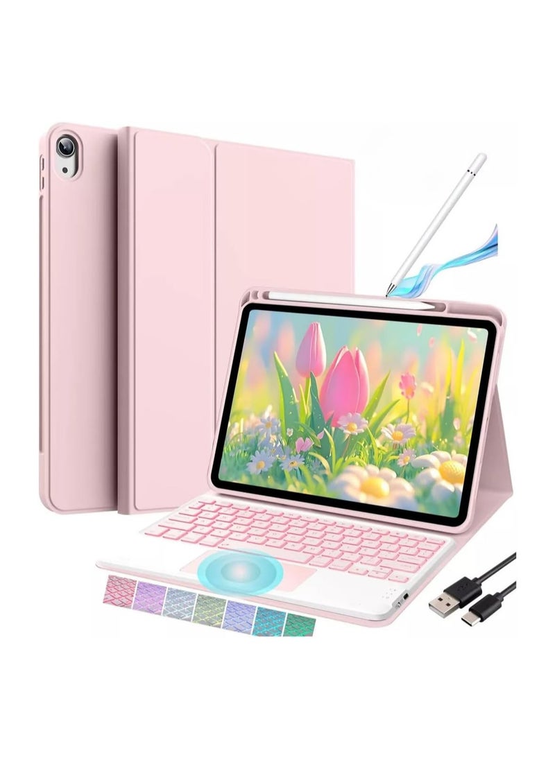 General Backlit Keyboard Case for iPad 11th Generation (A16) 11-inch (2025), Leather Case with Pen and Pen Holder, Detachable Wireless Bluetooth Touchpad Touchpad Keyboard  - Image 1