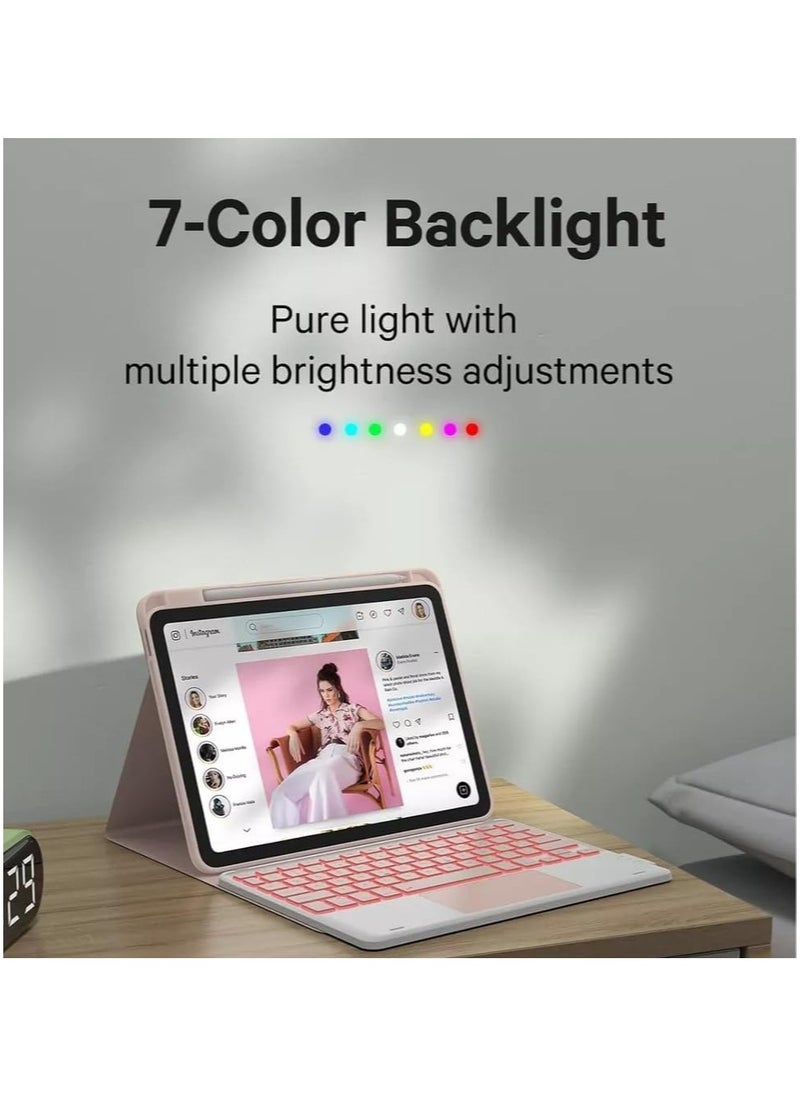 General Backlit Keyboard Case for iPad 11th Generation (A16) 11-inch (2025), Leather Case with Pen and Pen Holder, Detachable Wireless Bluetooth Touchpad Touchpad Keyboard  - Image 4
