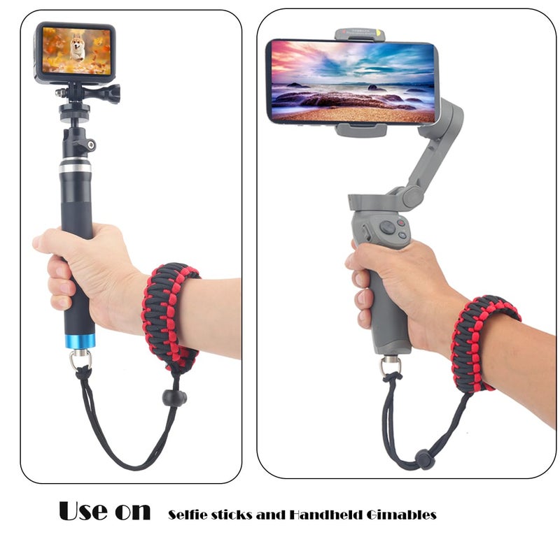 Rigdance حزام معصم كاميرا ريجدانس باراكورد مع برغي إفراج سريع لكاميرات إنستا 360 X3 وكاميرات DSLR وكاميرات الحركة وعصي السيلفي (أسود وأحمر) - Image 3