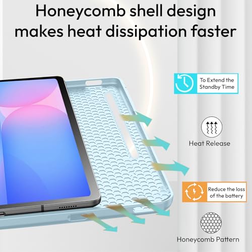 Robustrion Cover for Samsung Galaxy Tab S10 Lite 10.9" / Tab S9 FE/Tab S10 FE/Tab S9 11" with [S Pen Holder], Flip Case for Samsung Tab S10 Lite /S10/S9 FE Tablet Cover [Auto Sleep Wake] - Light Blue - Image 5