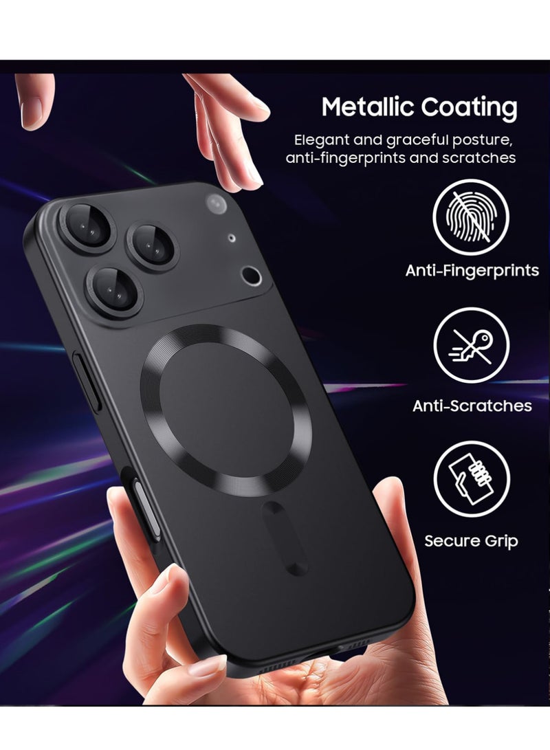 X-level Magnetic Case for iPhone 17 Pro Max with Camera Lens Protector, Compatible with MagSafe, Full Protection Slim Anti - Scratch Soft TPU Bumper Phone Case for iPhone 17 Pro Max, Black - Image 4