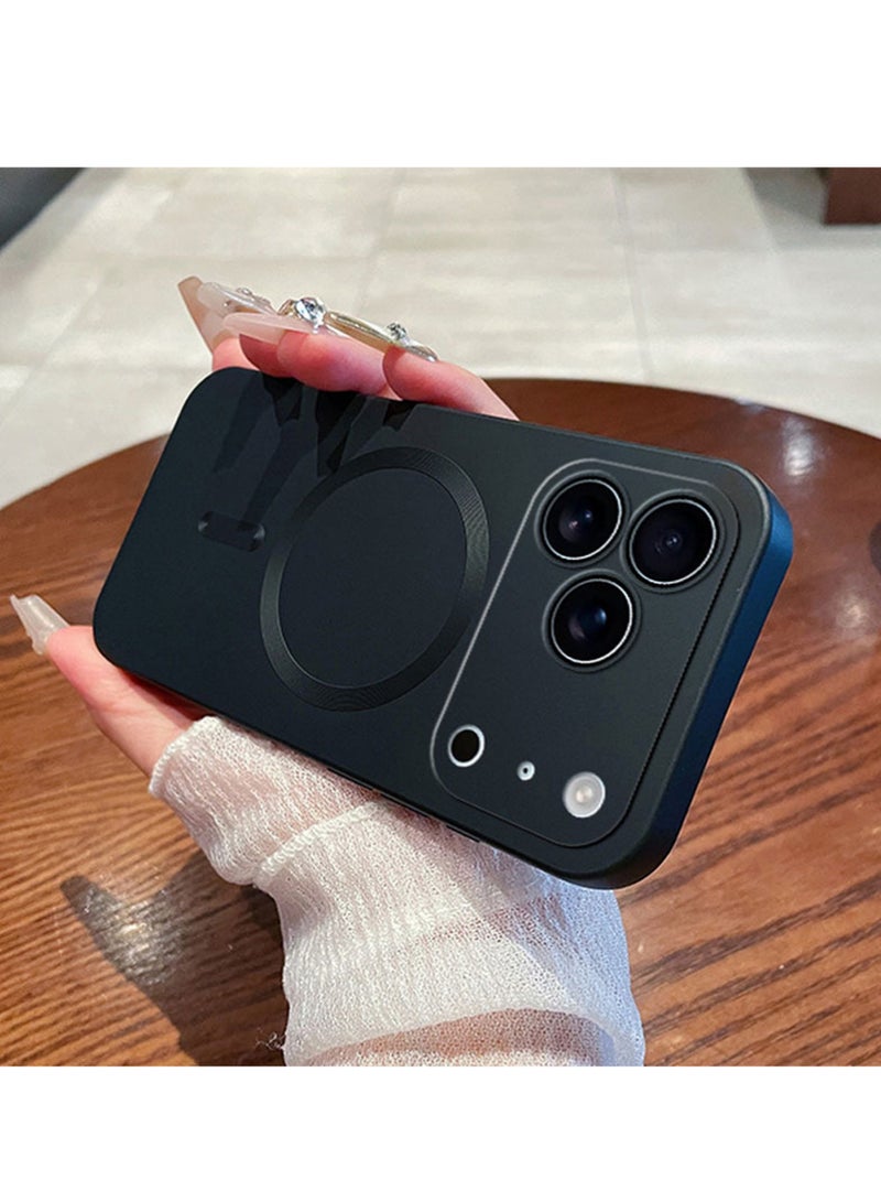 X-level Magnetic Case for iPhone 17 Pro Max with Camera Lens Protector, Compatible with MagSafe, Full Protection Slim Anti - Scratch Soft TPU Bumper Phone Case for iPhone 17 Pro Max, Black - Image 1