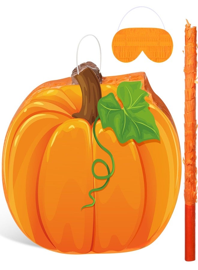 Harrycle Fall Thanksgiving Piñata Large Thanksgiving Piñata with Blindfold Bat and Confetti for Autumn Harvest Birthday Party Favors Supplies Holiday Decor(Pumpkin) - Image 1